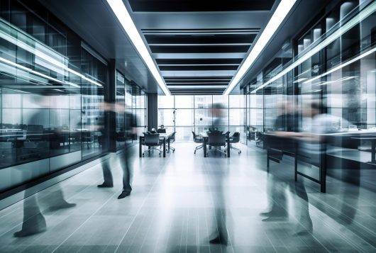 Long exposure shot of modern office Long exposure shot of modern office